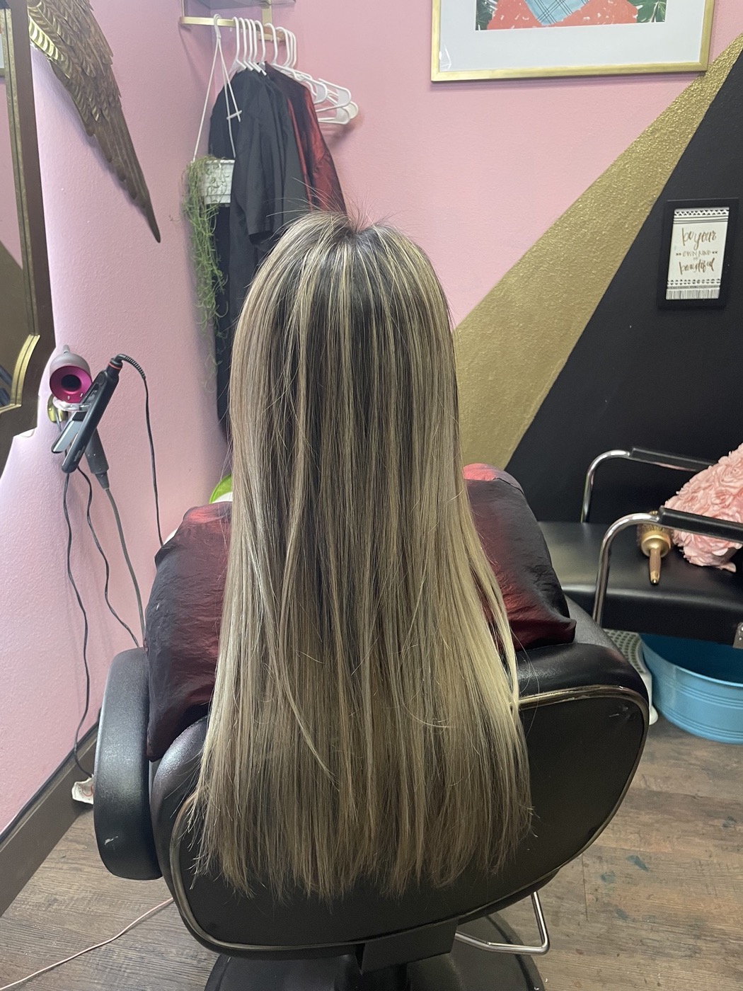 Dark to blonde highlights straight
